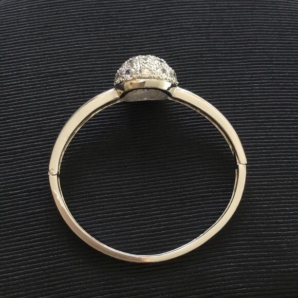 Silver Large Crystal Burst Bangle - Picture 6 of 8